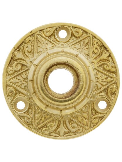 2 3/16 inch Eastlake Victorian Rosette in Unlacquered Brass.